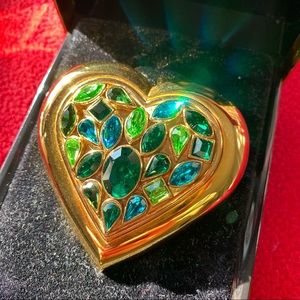 Rare Yves Saint Laurent Heart Shaped Gold Compact
